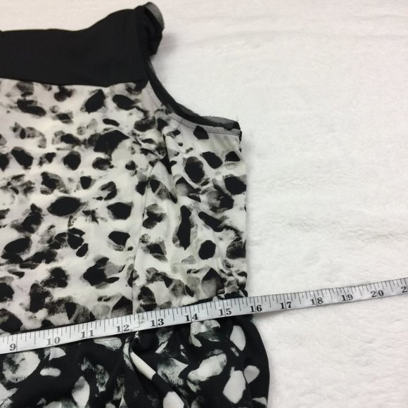 Like new!! Simply Vera Vera Wang Dress L Black White Sleeveless Elastic Wasit - Picture 13 of 14